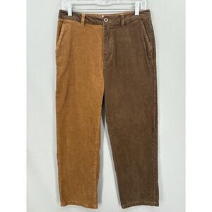 Brixton Pants Womens 28 Corduroy Chino Straight Brown Tan Two Tone Colorblock